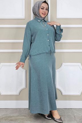ست بالاتنه و پائین تنه حجاب سبز زنانه رگولار PYS - کد 933180212