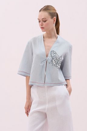 پیراهن آبی زنانه رگولار Roman - کد 933189954