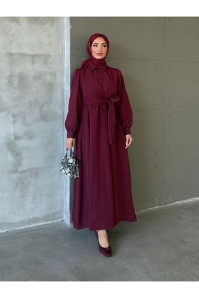 لباس حجاب زرشکی زنانه رگولار ENSA TESETTUR - کد 933183104