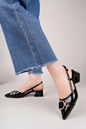 کفش پاشنه بلند کلاسیک مشکی زنانه چرم لاکی bakacstore - کد 923286703