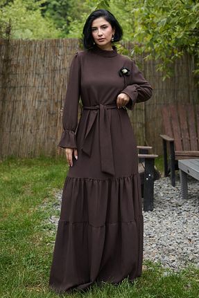 لباس حجاب قهوه ای زنانه رگولار InStyle - کد 933182926
