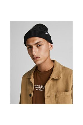 کلاه پشمی مشکی مردانه پشمی Jack & Jones - کد 760858785