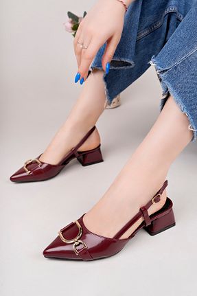 کفش پاشنه بلند کلاسیک زرشکی زنانه چرم لاکی bakacstore - کد 925251368