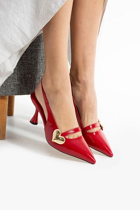 کفش استایلیتو قرمز پاشنه نازک Güllü Shoes - کد 933203167
