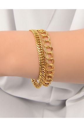 دستبند طلا زرد زنانه 22 عیار kuyumcu nurettin - کد 929309474