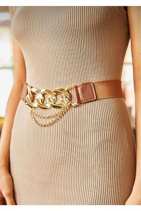 کمربند قهوه ای زنانه چرم مصنوعی Desre Moda - کد 933219977