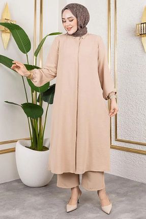 ست بالاتنه و پائین تنه بژ زنانه بافت Genel Markalar - کد 933215114