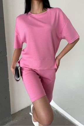 ست بالاتنه و پائین تنه صورتی زنانه بافت bb butik basic - کد 933218982