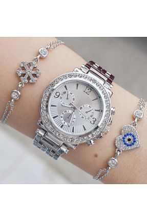 ست ساعت مچی طلائی فلزی Polo - کد 920656620