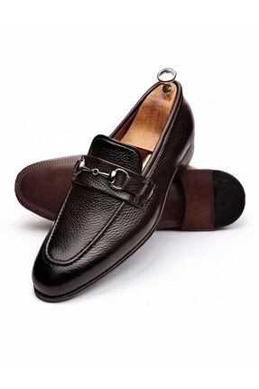 کفش کلاسیک قهوه ای مردانه چرم خالص İBAY - کد 933249162