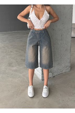 شلوارک و برمودا آبی زنانه فاق بلند Swet Shop Jeans - کد 933276559