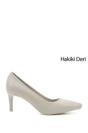 کفش استایلیتو بژ پاشنه نازک GÖNDERİ(R) - کد 933329592