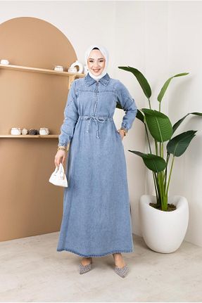 لباس حجاب آبی زنانه رگولار HARMAN BUTİK - کد 897340478