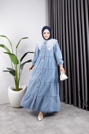 لباس حجاب آبی زنانه رگولار HARMAN BUTİK - کد 882886061