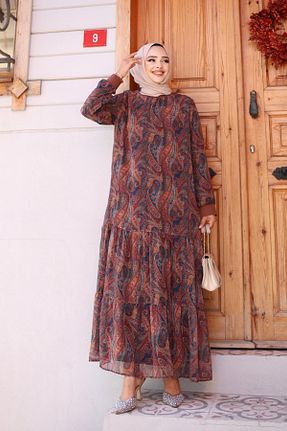 لباس حجاب قهوه ای زنانه رگولار HARMAN BUTİK - کد 851833019