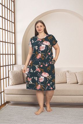 لباس سایز بزرگ سبز زنانه %1 اکریلیک, %96 پنبه, %2 پلی استر, %1 ویسکون Asel - کد 904669269