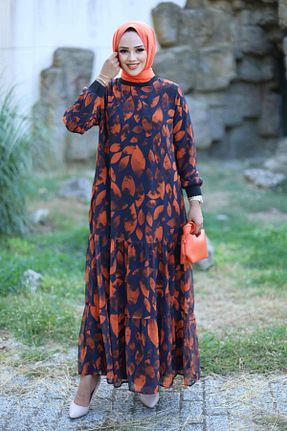 لباس حجاب نارنجی زنانه رگولار HARMAN BUTİK - کد 867122758