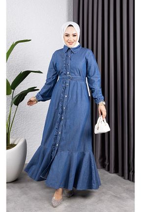 لباس حجاب آبی زنانه رگولار HARMAN BUTİK - کد 893407654