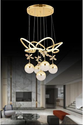 لوستر طلائی آلومینیوم EY-EL TASARIM - کد 858625807