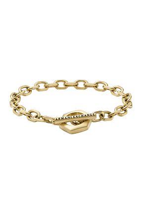دستبند جواهر طلائی مردانه استیل (فولاد) Armani Exchange - کد 867000880