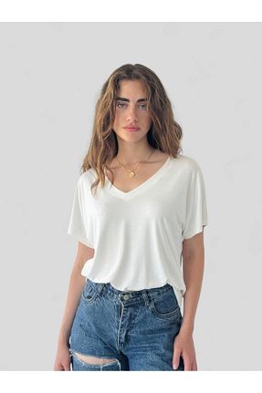 تیشرت سفید زنانه اورسایز Retrobird - کد 933321034