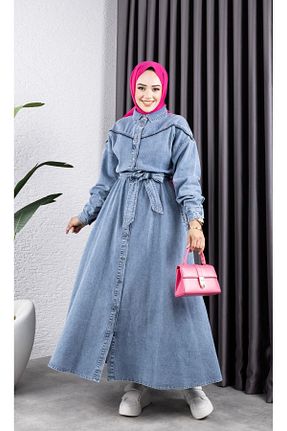 لباس حجاب آبی زنانه رگولار HARMAN BUTİK - کد 883580618
