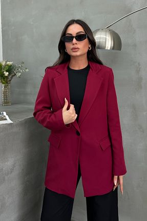 کت بلیزر زرشکی زنانه پلی استر msm fashion - کد 933338209