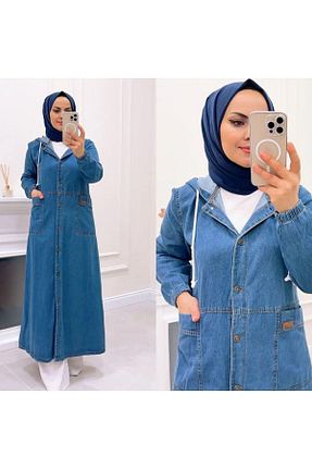 کلاه و ابایا آبی زنانه جین HARMAN BUTİK - کد 870754943