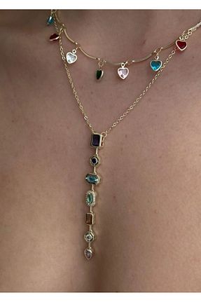 گردنبند جواهر طلائی زنانه سنگ KİLİGİSTANBUL - کد 897757995