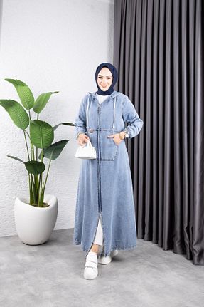 کلاه و ابایا آبی زنانه جین HARMAN BUTİK - کد 876962029