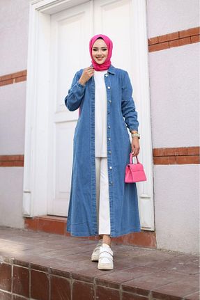 کلاه و ابایا آبی زنانه جین Genel Markalar - کد 872248542