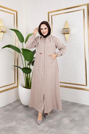 کلاه و ابایا بژ زنانه پنبه ای HARMAN BUTİK - کد 891540810