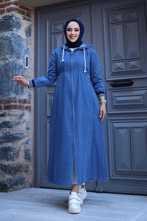 کلاه و ابایا آبی زنانه جین HARMAN BUTİK - کد 858343302