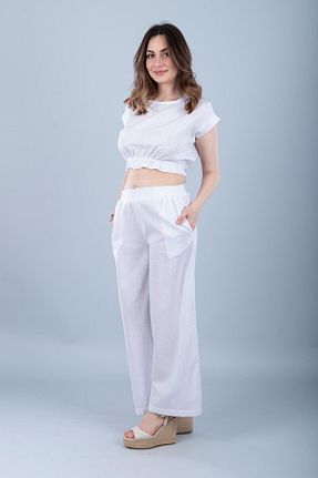 بلوز سفید زنانه ساده Bonitas Beachwear - کد 933344292