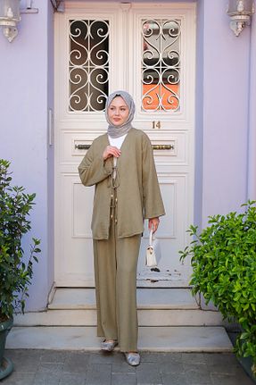 ست بالاتنه و پائین تنه سبز زنانه بافتنی LOCCO - کد 933340594