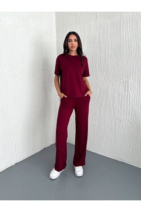 ست بالاتنه و پائین تنه زرشکی زنانه بافتنی Bella Breeze - کد 933338617