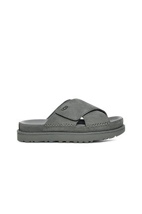 دمپائی طوسی زنانه چرم خالص UGG - کد 808520425