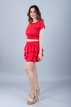 بلوز قرمز زنانه ساده Bonitas Beachwear - کد 933345344