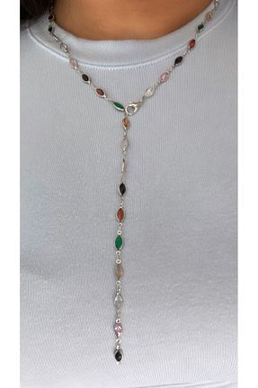گردنبند جواهر رنگی زنانه سنگ طبیعی HKN AVM ACCESSORİES - کد 933354764