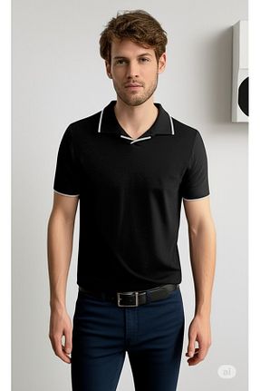 تیشرت مشکی مردانه یقه پولو MYKAİZEN MODA - کد 933356062