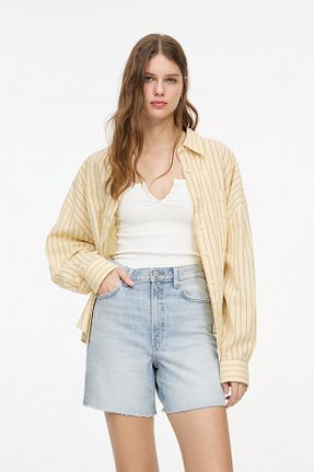 شلوارک و برمودا آبی زنانه پنبه ای Pull & Bear - کد 933351802