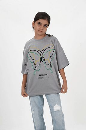 تیشرت طوسی بچه گانه اورسایز HayKids - کد 934117133