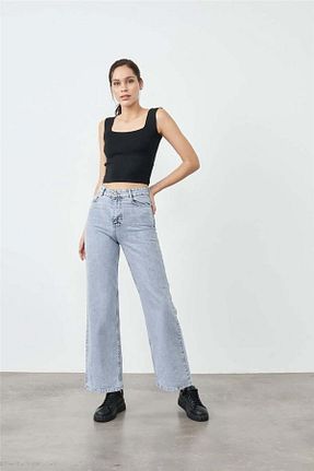 شلوار جین طوسی زنانه پاچه ساده Rift Jeans - کد 933349098