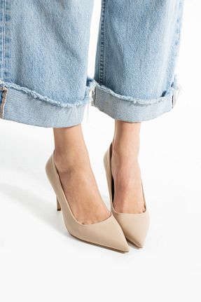 کفش استایلیتو بژ پاشنه نازک Güllü Shoes - کد 933361886