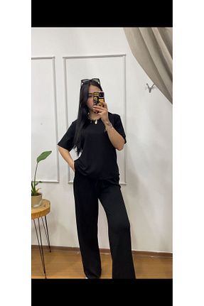 ست بالاتنه و پائین تنه مشکی زنانه بافتنی FASİON - کد 933388437