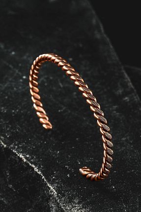 دستبند استیل (فولاد) زرشکی مردانه مس OSMANLI GÜMÜŞ - کد 860038591