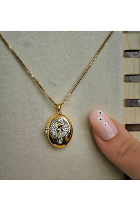 گردنبند استیل ( فولاد ) زرد زنانه استیل ضد زنگ Damlanın Dolabı - کد 929742646