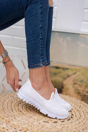 کفش پیاده روی سفید زنانه چرم مصنوعی Nesil Shoes - کد 67587260