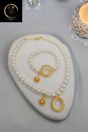 گردنبند مروارید متالیک MinimalistTasarım - کد 816835587