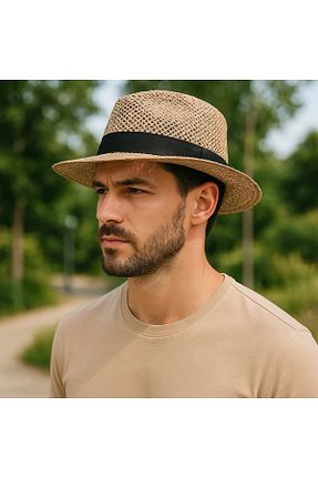 کلاه بژ مردانه حصیر LAGRANZE - کد 933434209